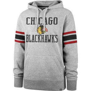 47 NHL CHICAGO BLACKHAWKS DOUBLE BLOCK SLEEVE STRIPE HOOD Mikina, sivá, veľkosť S
