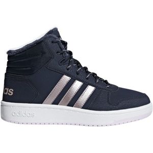 adidas HOOPS MID 2.0 K Detská voľnočasová obuv, tmavo modrá, veľkosť 29