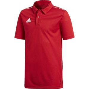 adidas CORE18 POLO Y červená 116 - Chlapčenské  tričko polo