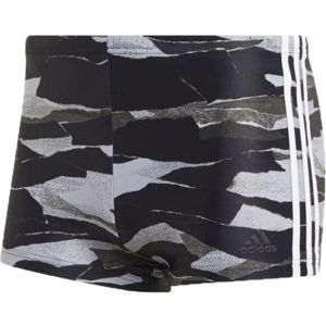 adidas FITNESS 3-STRIPES GRAPHIC SWIM BOXER šedá 6 - Pánske plavecké šortky