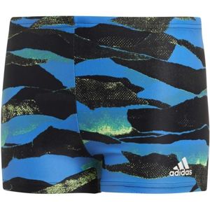 adidas FITNESS GRAPHIC SWIM BOXER BOYS čierna 140 - Chlapčenské športové plavky