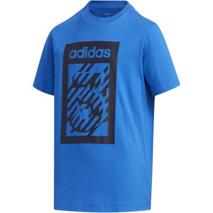 adidas YB BOX TEE Chlapčenské tričko, modrá,čierna, veľkosť