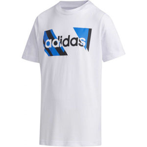 adidas YB Q2 T Chlapčenské tričko, biela,modrá,čierna, veľkosť