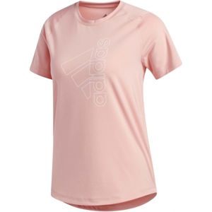 adidas TECH BOS TEE svetlo ružová M - Dámske športové tričko