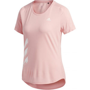 adidas RUN IT TEE 3S W ružová M - Dámske športové tričko
