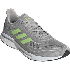 adidas SUPERNOVA M Pánska bežecká obuv, sivá,svetlo zelená,biela, veľkosť 43 1/3