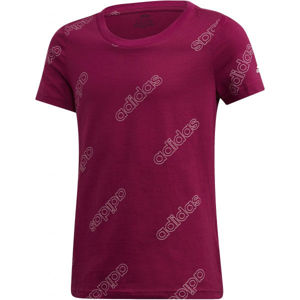 adidas YG FAV TEE Dievčenské tričko, vínová, veľkosť 152
