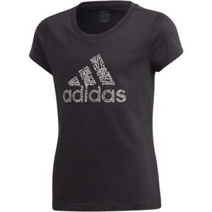 adidas YG BADGE OF SPORT TEE Dievčenské tričko, čierna, veľkosť 116