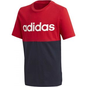 adidas YB LINEAR COLORBLOCK TEE červená 116 - Juniorské tričko