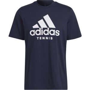 adidas TNS LOGO T Pánske tenisové tričko, tmavo modrá, veľkosť XL