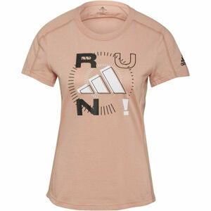 adidas RUN LOGO W 1 Dámske športové tričko, lososová, veľkosť L