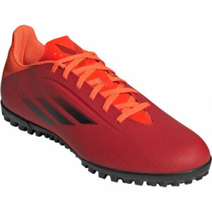 adidas X SPEEDFLOW.4 TF Pánske turfy, červená,oranžová,čierna, veľkosť 44 2/3