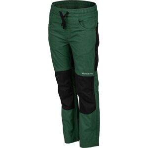 ALPINE PRO BEETHO Chlapčenské outdoorové nohavice, svetlo zelená, veľkosť 104-110