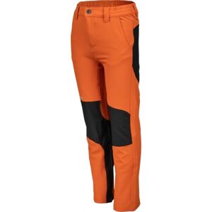 ALPINE PRO BONADO Chlapčenské softshellové nohavice, oranžová, veľkosť 128-134