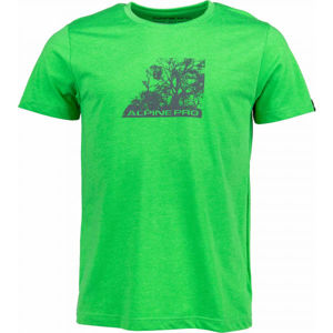 ALPINE PRO MACALL Pánske tričko, zelená,tmavo sivá, veľkosť