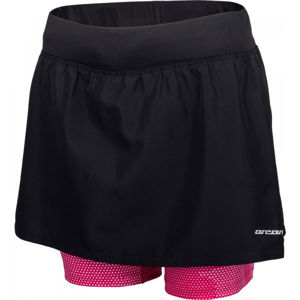 Arcore ARIANA Dámske bežecké šortky so sukňou, čierna,ružová,biela, veľkosť