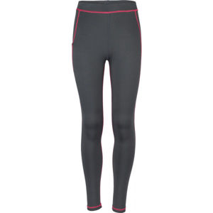 Arcore KLIO Detské bežecké nohavice, tmavo sivá,červená, veľkosť
