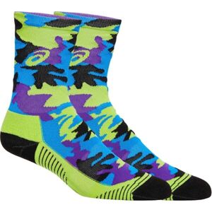 ASICS COLOR CAMO RUN CREW SOCK Dámske športové ponožky, zelená, veľkosť 35-38