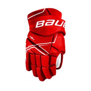 Bauer NSX GLOVES JR Juniorské hokejové rukavice, červená, veľkosť 10