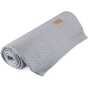 BEZTROSKA KNITTED BLANKET Pletená deka, sivá, veľkosť