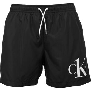 Calvin Klein MEDIUM DRAWSTRING Pánske plavecké šortky, čierna, veľkosť S