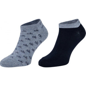 Calvin Klein MEN LINER 2P ALL OVER CK LOGO EDUARDO Pánske ponožky, čierna, veľkosť 43 - 46