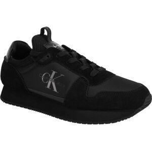 Calvin Klein RUNNER SOCK LACEUP NY-LTH Pánska voľnočasová obuv, čierna, veľkosť 45
