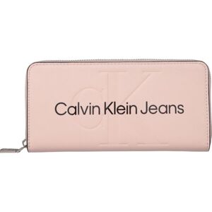 Calvin Klein SCULPTED MONO ZIP AROUND MONO Dámska peňaženka, čierna, veľkosť os