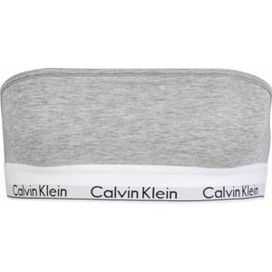 Calvin Klein UNLINED BANDEAU Podprsenka bez ramienok, šedá, veľkosť S