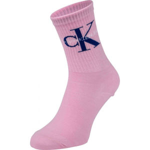 Calvin Klein WOMEN SHORT SOCK 1P JEANS LOGO BOWERY Dámske ponožky, ružová, veľkosť
