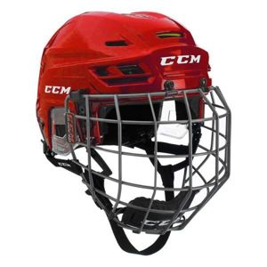 CCM TACKS 310C SR COMBO Hokejová prilba, červená, veľkosť M