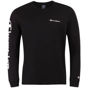 Champion CREWNECK LONG SLEEVE T-SHIRT Pánske tričko s dlhým rukávom, čierna, veľkosť