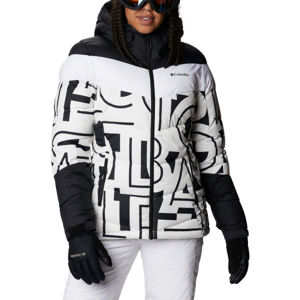 Columbia ABBOTT PEAK INSULATED JACKET Dámska zateplená lyžiarska bunda, biela,čierna, veľkosť