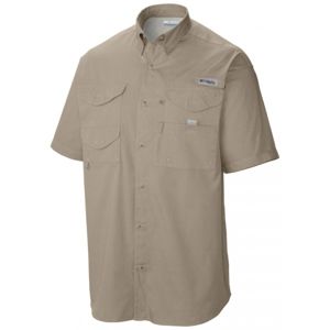 Columbia BONEHEAD - SHORT SLEEVE SHIRT béžová S - Pánska košeľa s krátkym rukávom