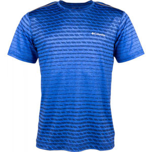 Columbia TECH TRAIL™ PRINT SS CREW Pánske tričko s potlačou, modrá, veľkosť S