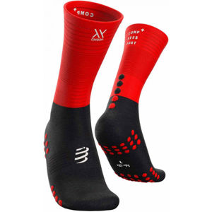 Compressport Vysoké  bežecké ponožky Vysoké  bežecké ponožky, červená, veľkosť T2