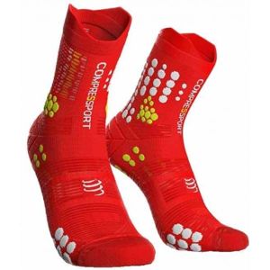 Compressport RACE V3.0 TRAIL červená T3 - Bežecké ponožky