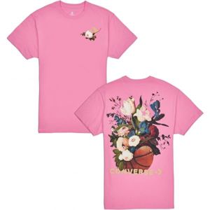Converse FLORAL BASKETBALL RELAXED TEE ružová M - Dámske tričko