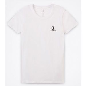 Converse STAR CHEVRON SMALL CHEST LOGO TEE biela S - Dámske tričko