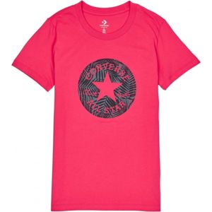 Converse CHUCK PATCH PALM FILL TEE ružová S - Dámske tričko