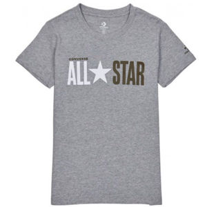 Converse ALL STAR SHORT SLEEVE CREW T-SHIRT šedá M - Dámske tričko