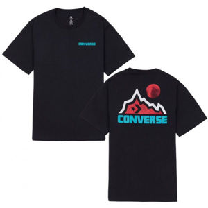 Converse MOUNTAIN MOON GRAPHIC SHORT SLEEVE T-SHIRT Pánske tričko, čierna, veľkosť M