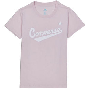 Converse WOMENS NOVA CENTER FRONT LOGO TEE ružová XS - Dámske tričko