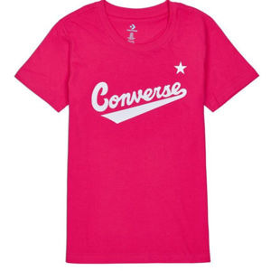 Converse WOMENS NOVA CENTER FRONT LOGO TEE ružová S - Dámske tričko