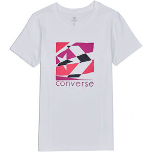 Converse WOMENS TORN CLASSIC TEE Dámske tričko, biela,ružová, veľkosť