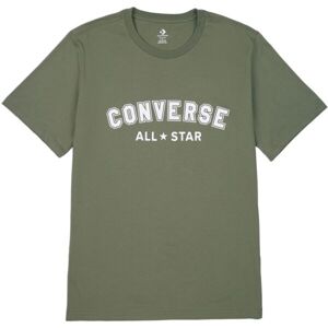 Converse CLASSIC FIT ALL STAR SINGLE SCREEN PRINT TEE Unisex tričko, khaki, veľkosť S