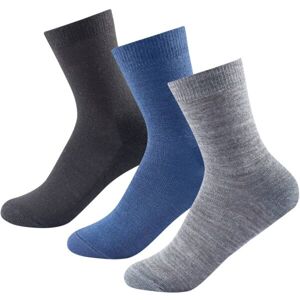 Devold DAILY MERINO LIGHT SOCK 3PK Vysoké vlnené ponožky, čierna, veľkosť 36-40