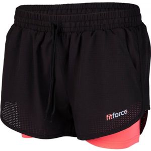 Fitforce CRISTAL Dámske šortky s vnútornými šortkami, čierna, veľkosť XL