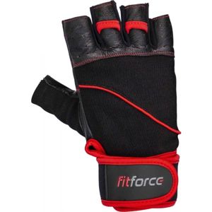 Fitforce FERAL čierna S - Kožené fitness rukavice