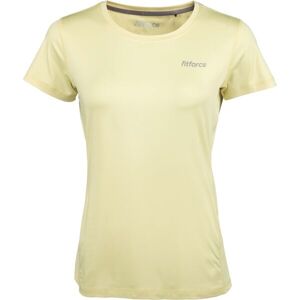 Fitforce PAESANA Dámske fitness tričko, žltá, veľkosť XL